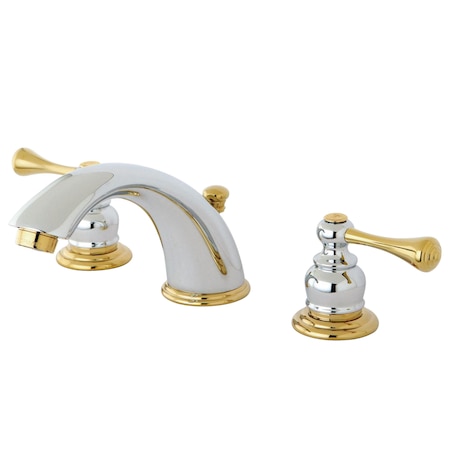 Kingston Brass 8" Widespread Bathroom Faucet, Chrome/Polished Brass KB3974BL
